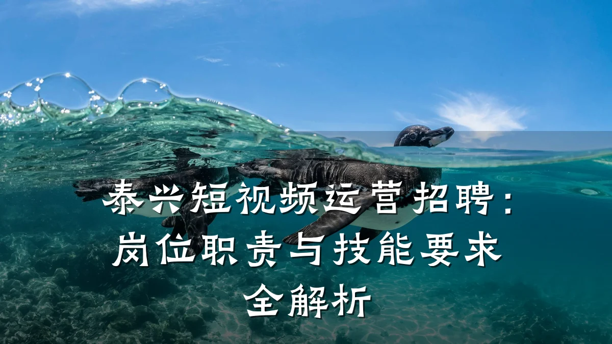 泰兴短视频运营招聘:岗位职责与技能要求全解析