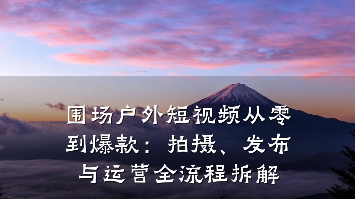 围场户外短视频从零到爆款:拍摄、发布与运营全流程拆解