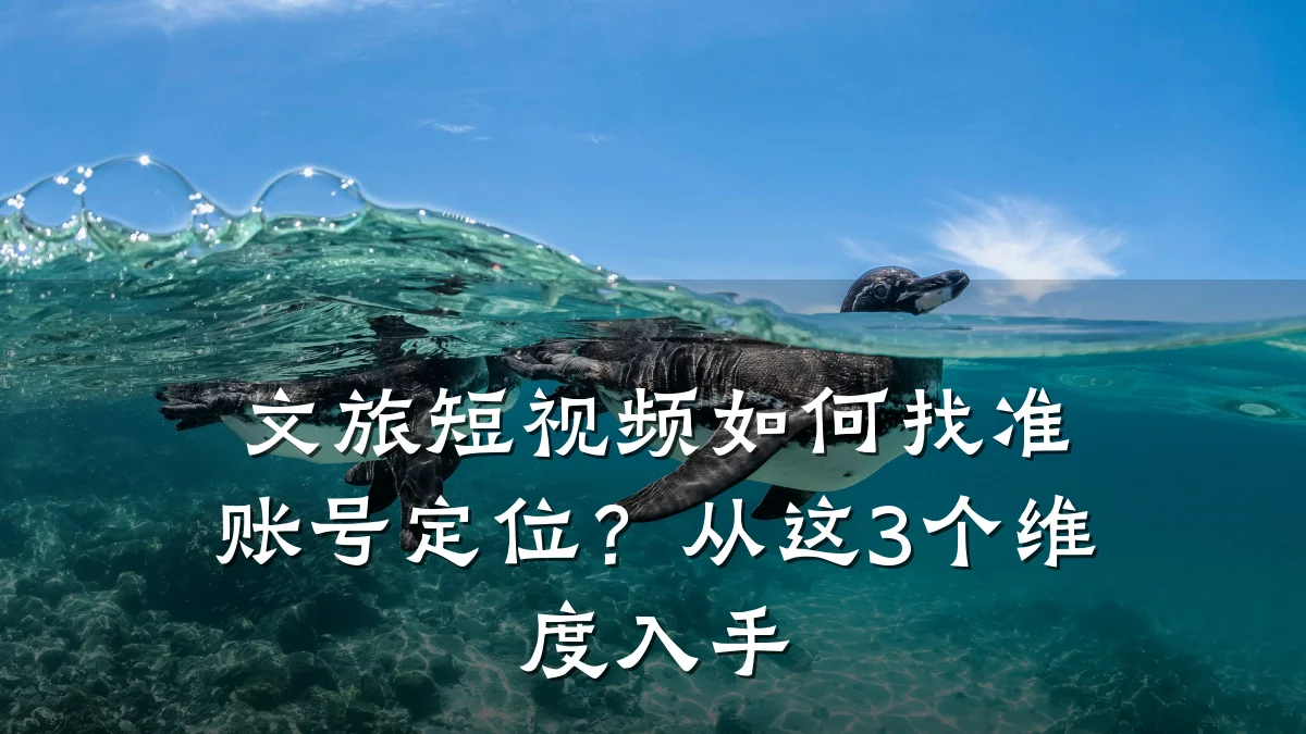 文旅短视频如何找准账号定位?从这3个维度入手