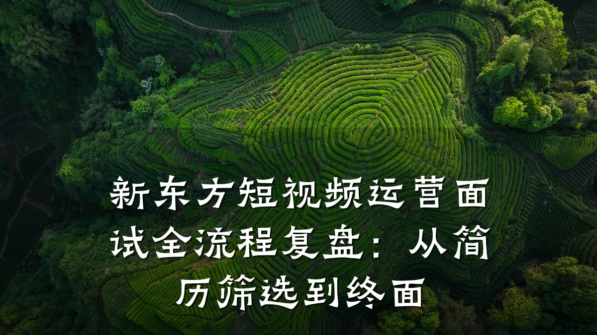 新东方短视频运营面试全流程复盘:从简历筛选到终面