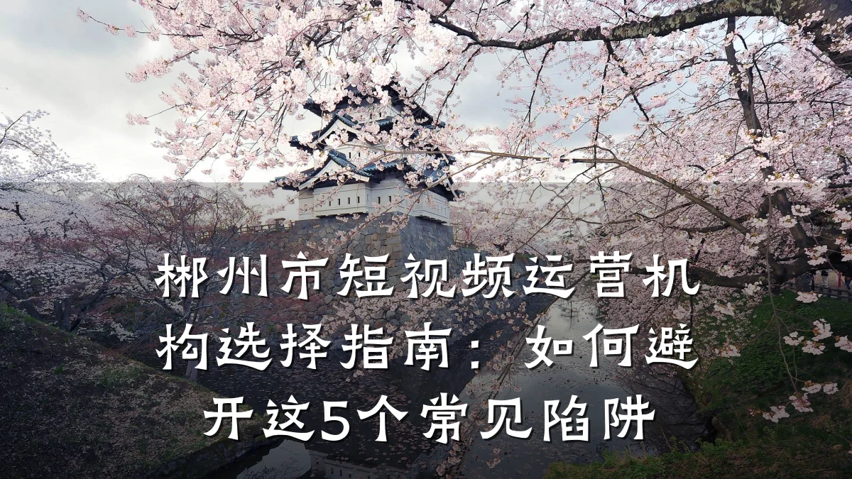 郴州市短视频运营机构选择指南:如何避开这5个常见陷阱