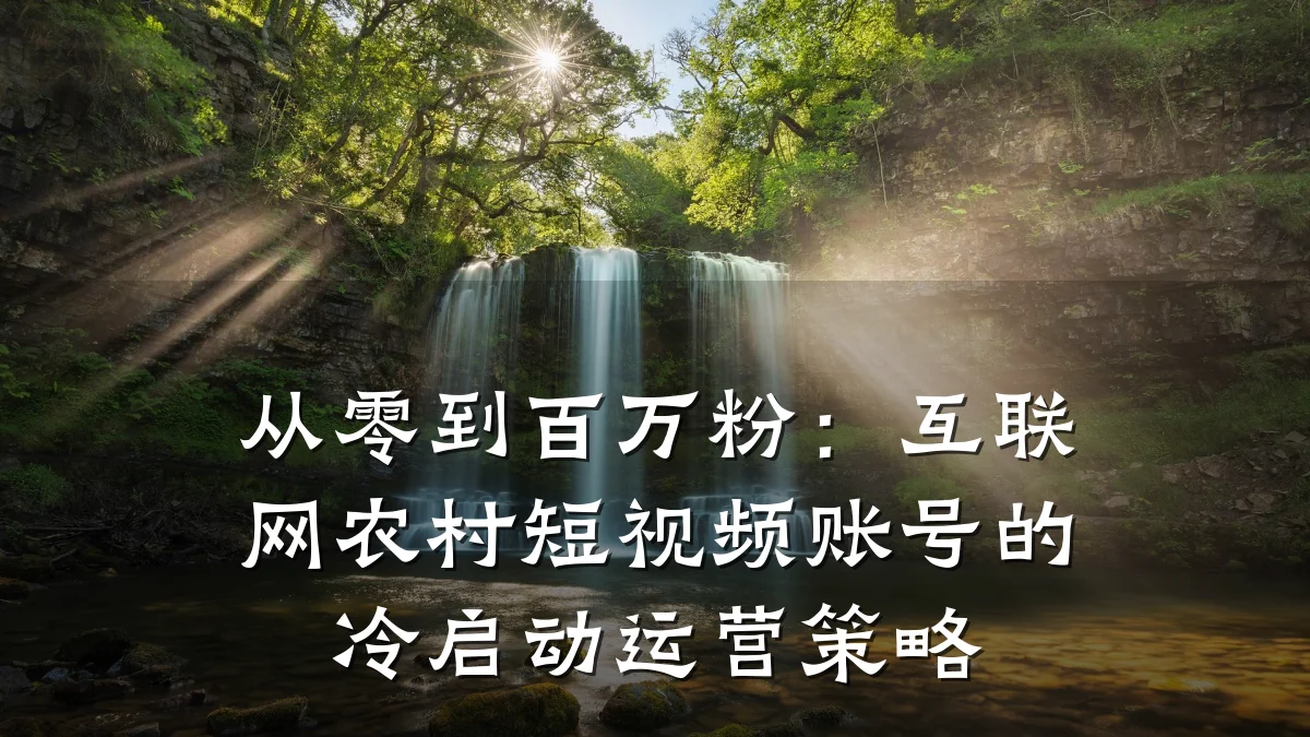 从零到百万粉：互联网农村短视频账号的冷启动运营策略