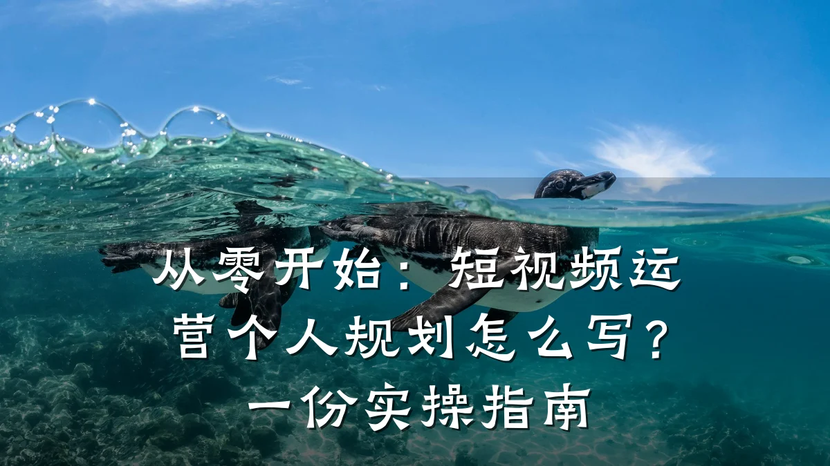 从零开始:短视频运营个人规划怎么写?一份实操指南