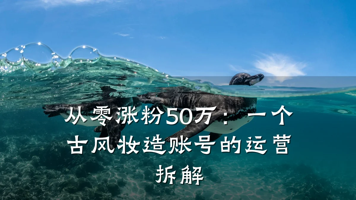从零涨粉50万:一个古风妆造账号的运营拆解