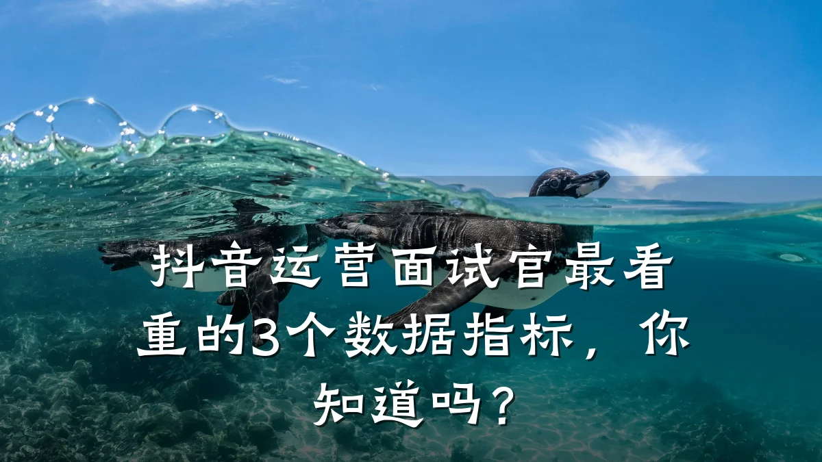 抖音运营面试官最看重的3个数据指标,你知道吗?