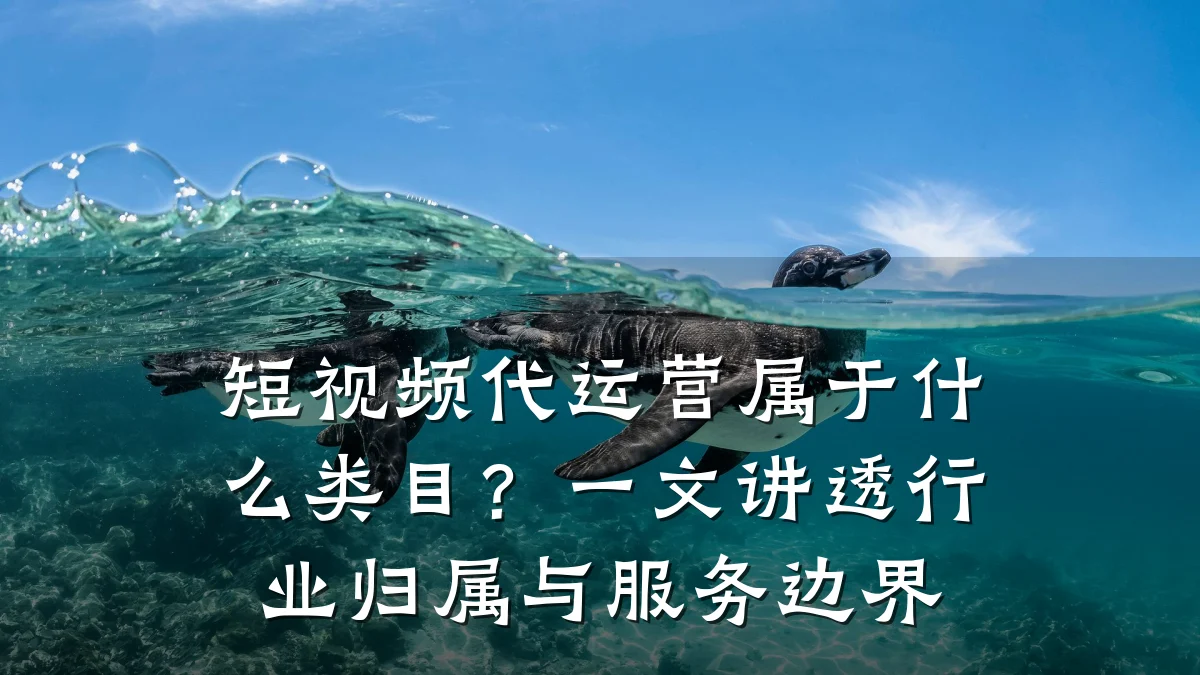 短视频代运营属于什么类目?一文讲透行业归属与服务边界