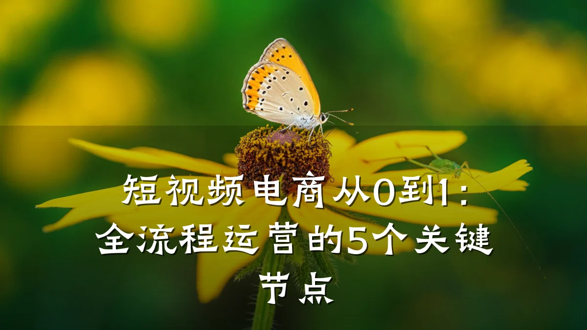 短视频电商从0到1:全流程运营的5个关键节点