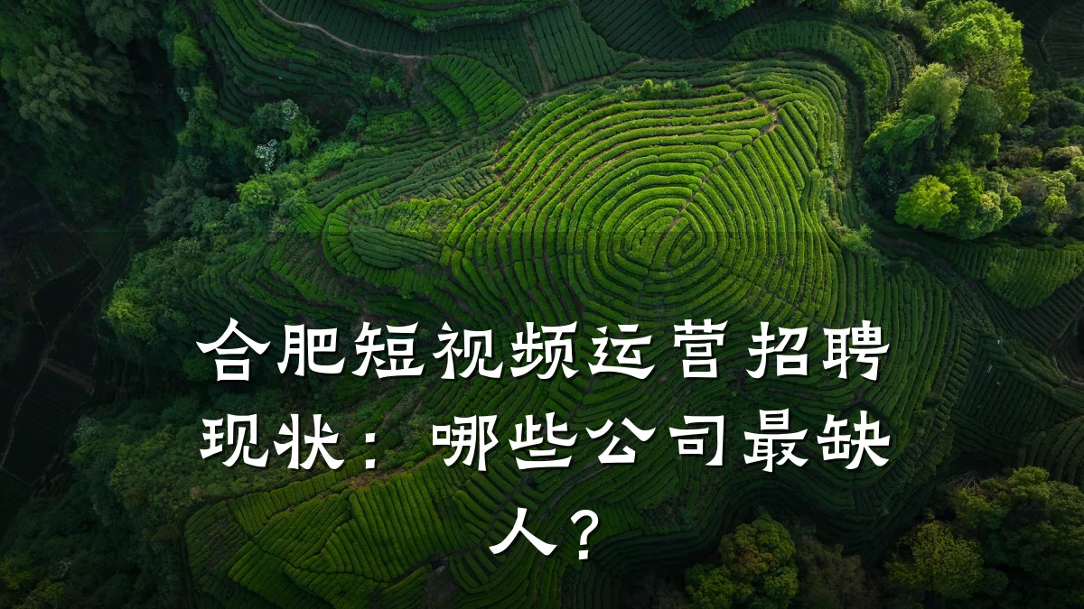 合肥短视频运营招聘现状:哪些公司最缺人?