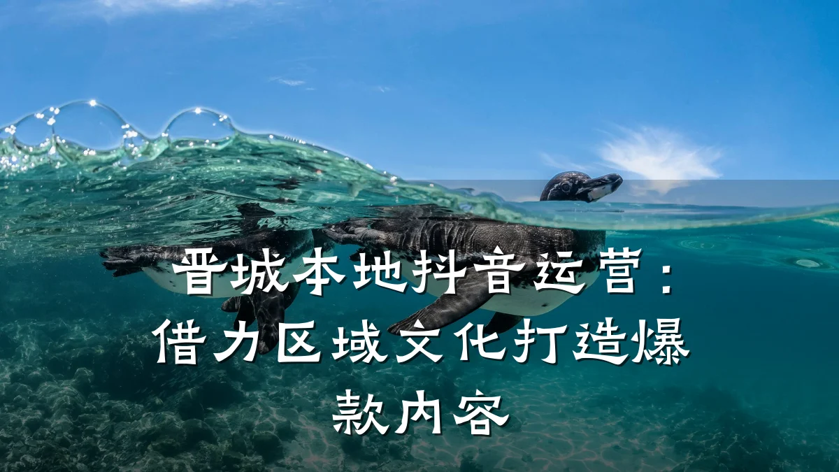 晋城本地抖音运营:借力区域文化打造爆款内容