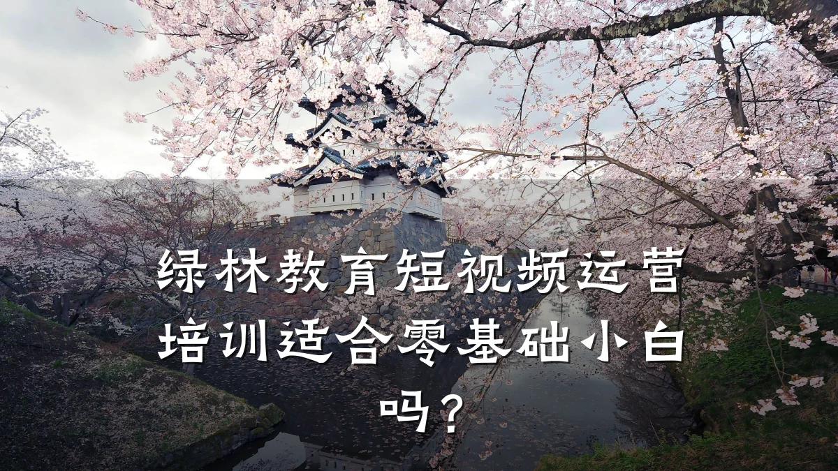 绿林教育短视频运营培训适合零基础小白吗?