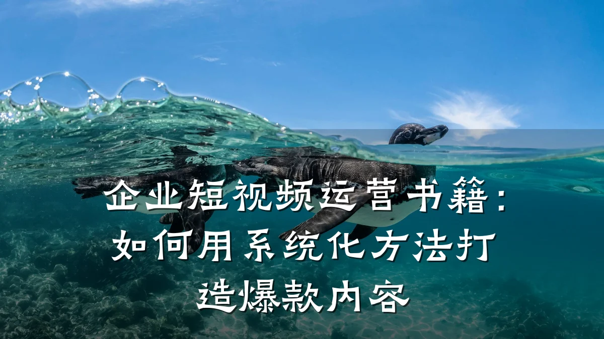 企业短视频运营书籍:如何用系统化方法打造爆款内容
