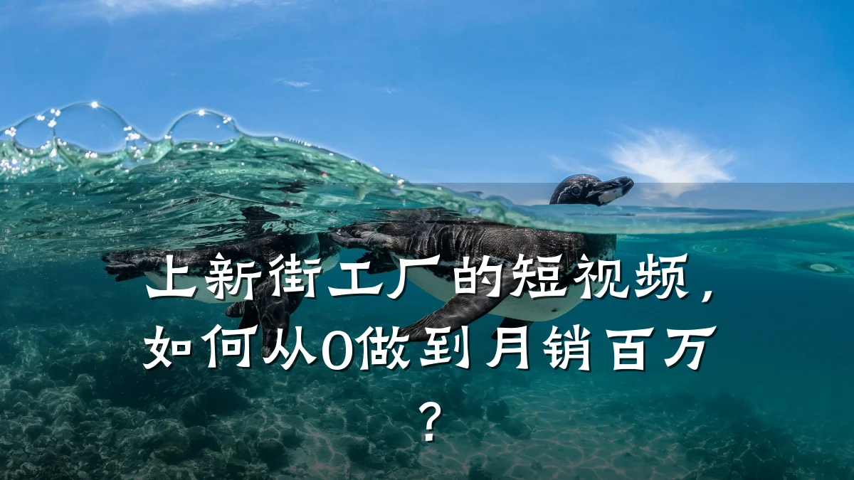 上新街工厂的短视频,如何从0做到月销百万?