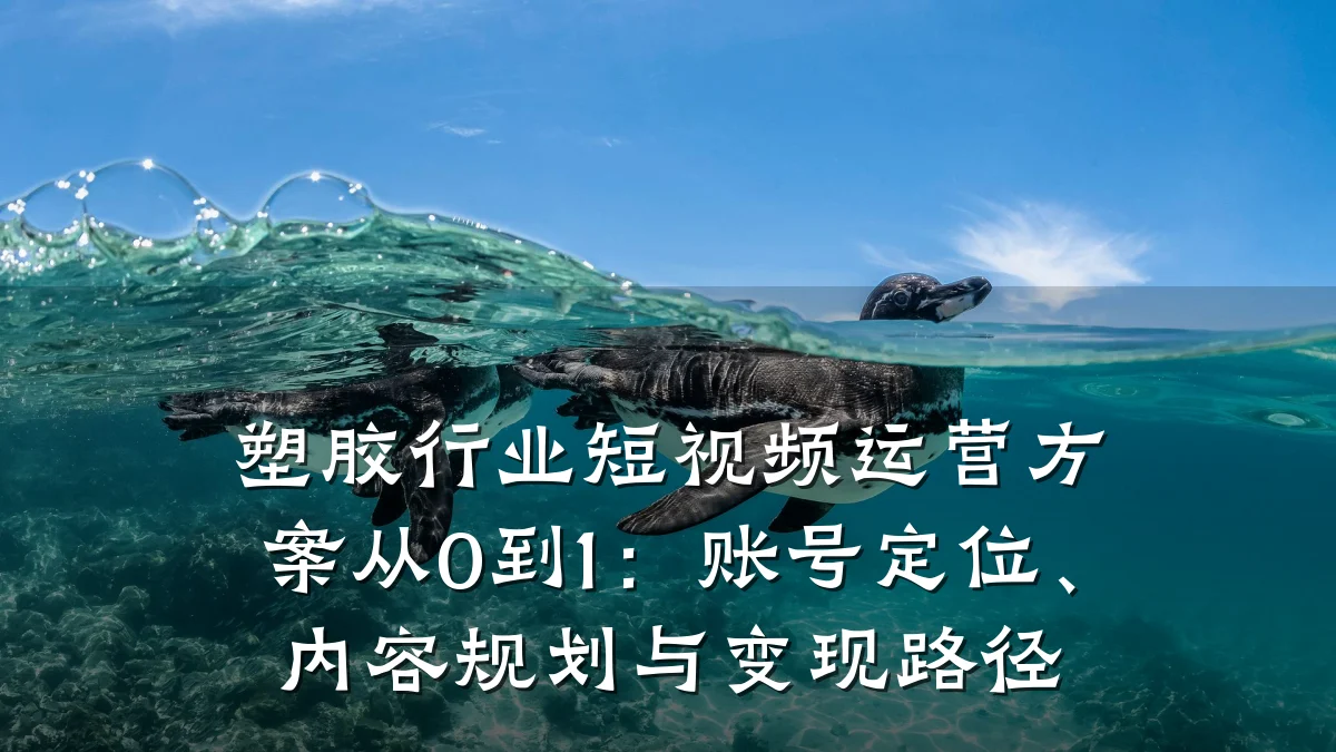 塑胶行业短视频运营方案从0到1：账号定位、内容规划与变现路径