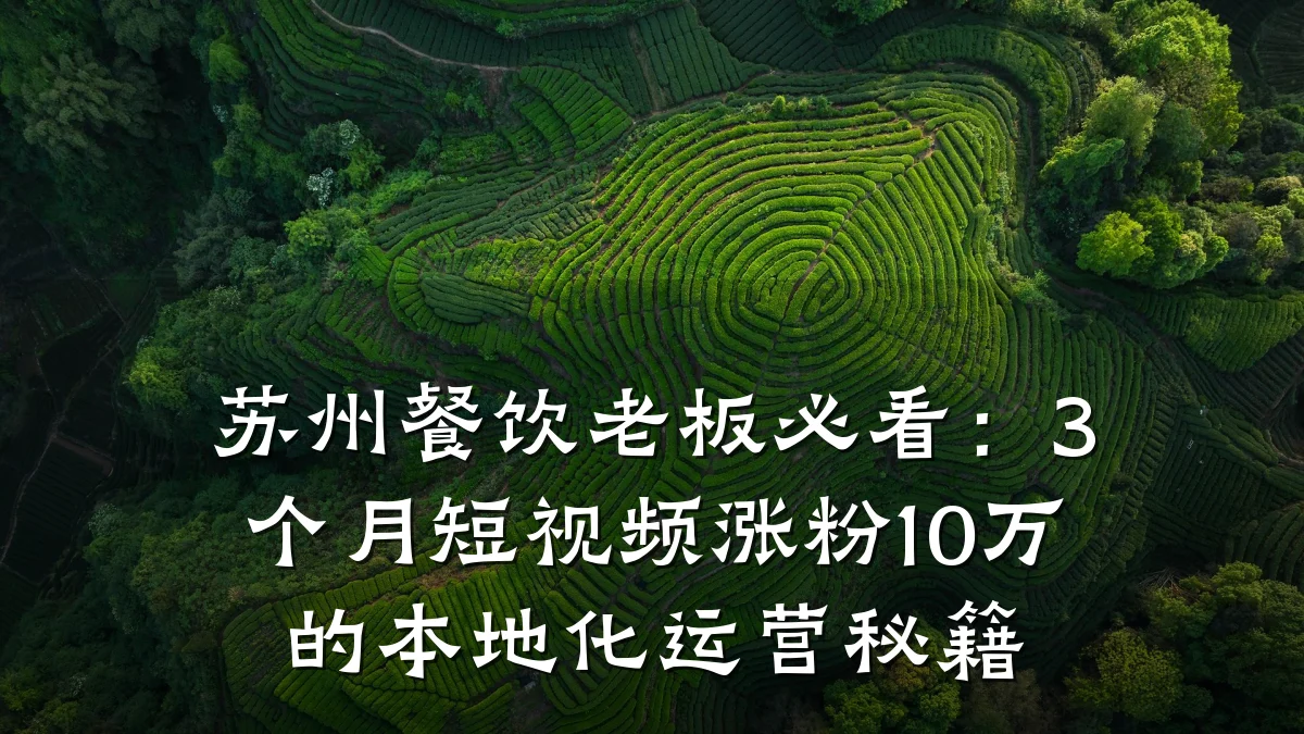 苏州餐饮老板必看:3个月短视频涨粉10万的本地化运营秘籍