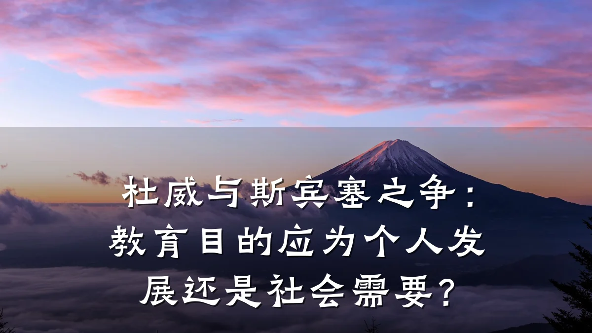 杜威与斯宾塞之争：教育目的应为个人发展还是社会需要？